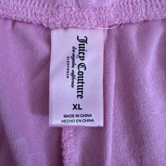 Juicy Couture Pink Women's Pajama short Set ~ soft to the touch velour ~ size XL - Picture 10 of 10